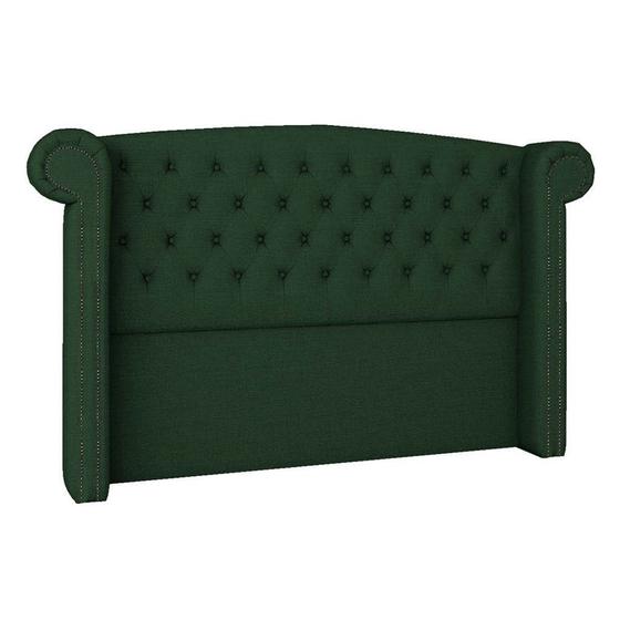 Imagem de Cabeceira Queen  Lyon P04 160 cm Suede Verde TCA 947 - Amarena Móveis