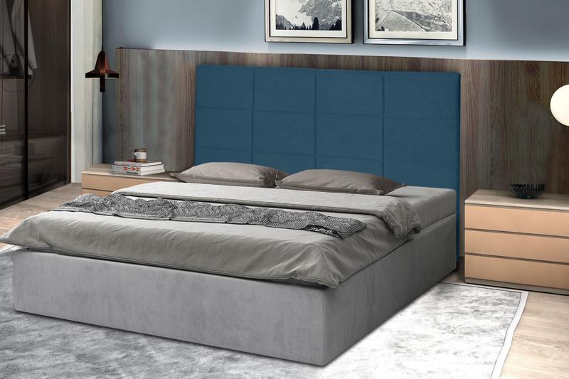 Imagem de Cabeceira Raissa 138Cm Para Cama Box Casal Suede Azul Royal