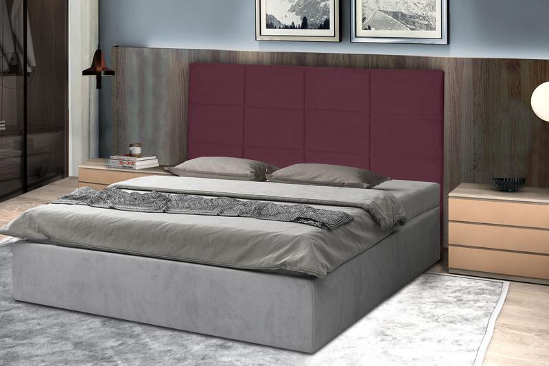 Imagem de Cabeceira Raissa 138Cm Para Cama Box Casal Suede Bordô