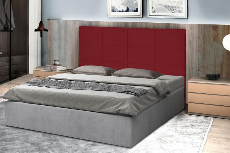 Imagem de Cabeceira Raissa 138Cm Para Cama Box Casal Suede Vermelho