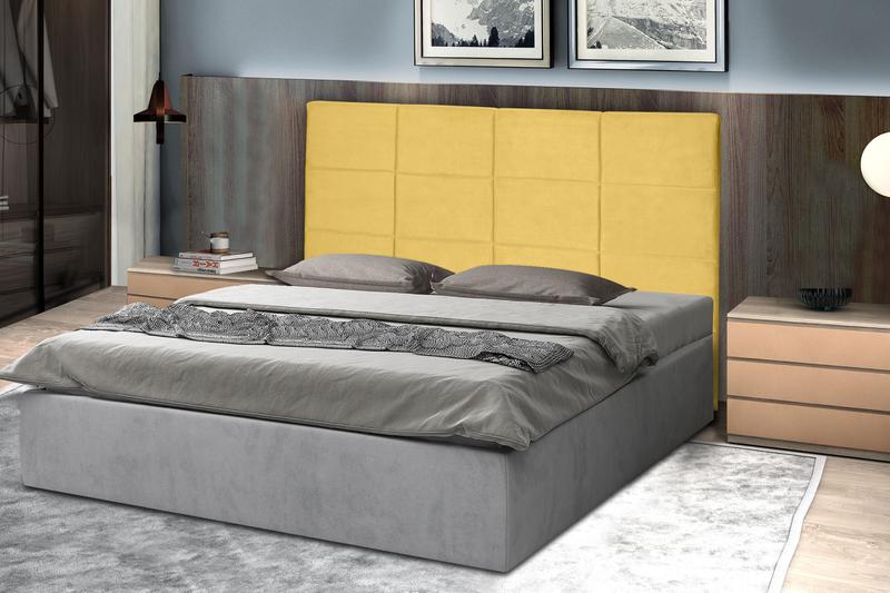 Imagem de Cabeceira Raissa 158Cm Para Cama Box Queen Suede Amarelo