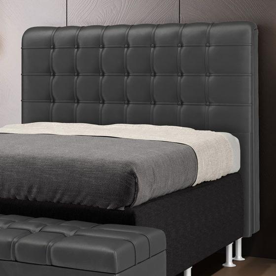 Imagem de Cabeceira Rana 140 Decorativa de Cama Casal N-022 Veludo Chumbo Aradecor