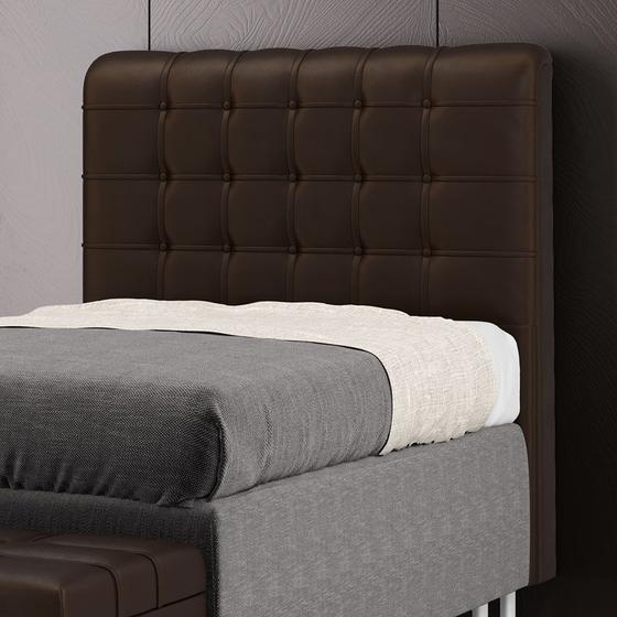 Imagem de Cabeceira Rana 90 Modulada Estofada N-027 Veludo Marrom Chocolate Aradecor