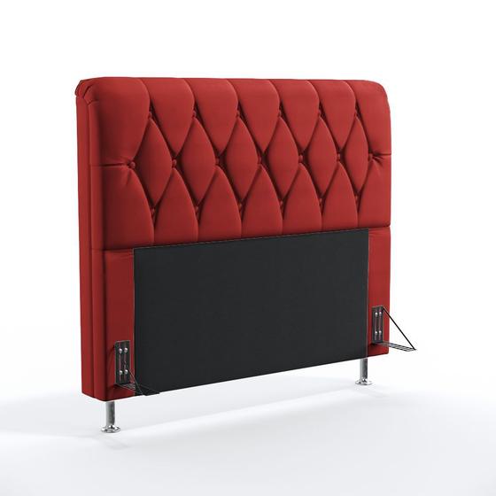 Imagem de Cabeceira Sirius 160 Para Cama Box Queen A-020 Couro Artificial Vermelho Aradecor