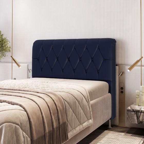 Imagem de Cabeceira Sirus 160 Premium / A-019 Couro Artificial Azul 