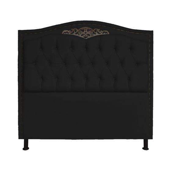 Imagem de Cabeceira Solteiro 90cm Para Cama Box Greta Suede Preto - DS Estofados