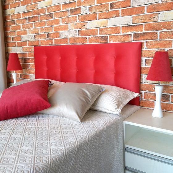 Cabeceira Solteiro Botonê 15 Suede Liso Vermelho 90 x 60 Rbl Menor preço em Cabeceira Solteiro Botonê 15 Suede Liso Vermelho 90 x 60 Rbl