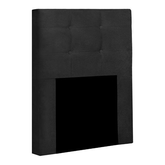 Imagem de Cabeceira Solteiro Cama Box 90x129 Cm Helen Suede Preto SBL