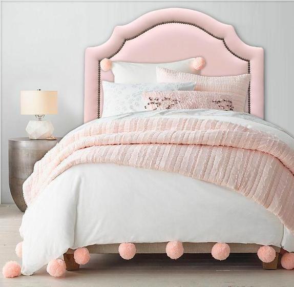 Imagem de Cabeceira Solteiro Cama Box Provençal Luxo - material sintético Rosa