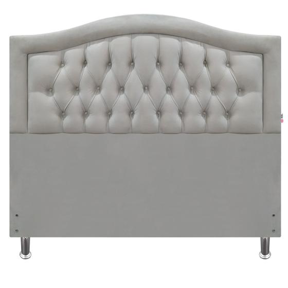 Imagem de Cabeceira Solteiro Cama Box Sophia Provençal Bege Suede Com Pés RBL
