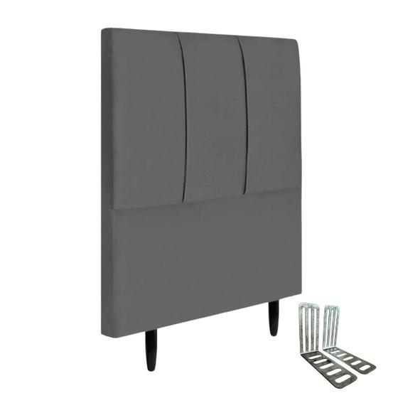 Imagem de Cabeceira Solteiro Estofada Slim 90cm Veludo Com Frames