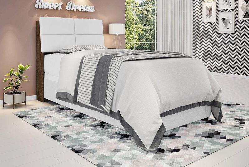 Imagem de Cabeceira Solteiro Isis Malbec com Painel Class Branco Framar