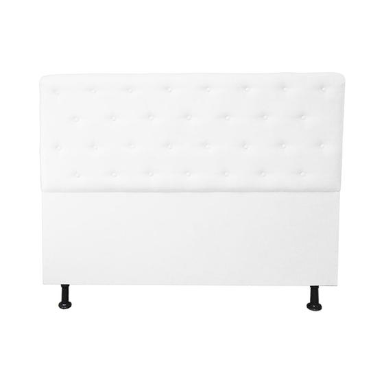 Imagem de Cabeceira Solteiro Juliana 90cm Para Cama Box Suede Branco - DS Estofados