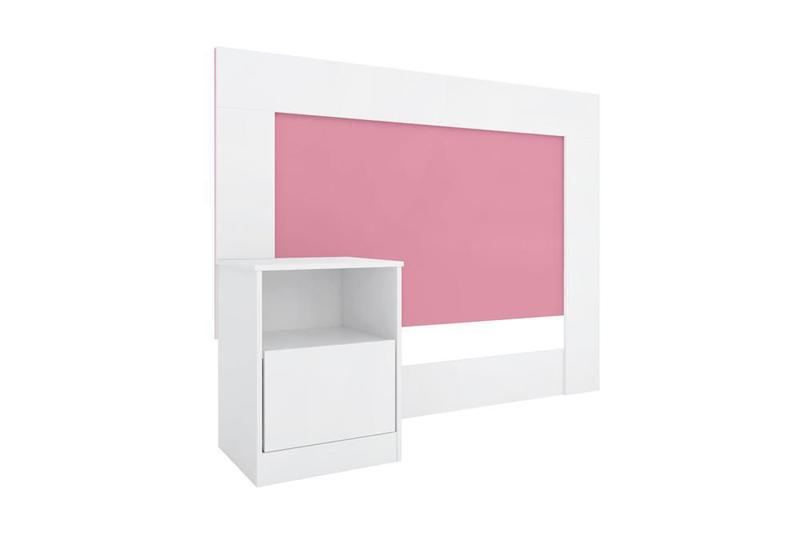 Cabeceira Solteiro London Branco/Rosa - Demóbile Menor preço em Cabeceira Solteiro London Branco/Rosa - Demóbile