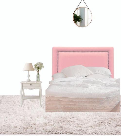 Imagem de Cabeceira Solteiro Para Cama Box Painel Reta material sintético Rosa