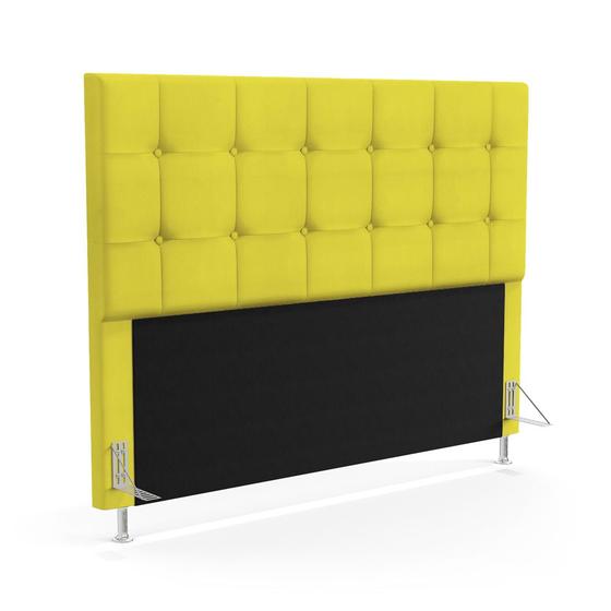 Imagem de Cabeceira Soraya 140 para Cama de Casal Z-004 Sued Amarelo Aradecor