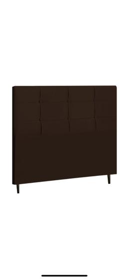 Imagem de Cabeceira Style Estofada Com Botão de Tecido para Cama Box Casal 144Cm Marrom - JBE Móveis