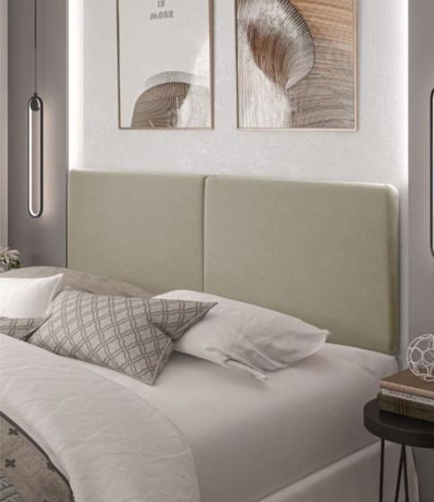 Imagem de Cabeceira Suspensa Cama Box Casal Suede 140x55