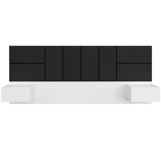 Cabeceira Suspensa Cama Casal Com Led Malibu Bran/preto - M. Arapongas Menor preço em Cabeceira Suspensa Cama Casal Com Led Malibu Bran/preto - M. Arapongas