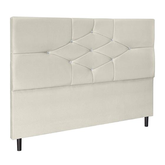 Imagem de Cabeceira T Cross Bege Estofada para Cama Box Casal Queen Size 164Cm Quarto Luxo 