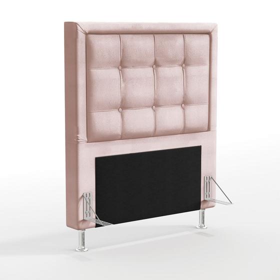Imagem de Cabeceira Taurus 90 para Cama de Solteiro N-031 Veludo Rosê Claro Aradecor