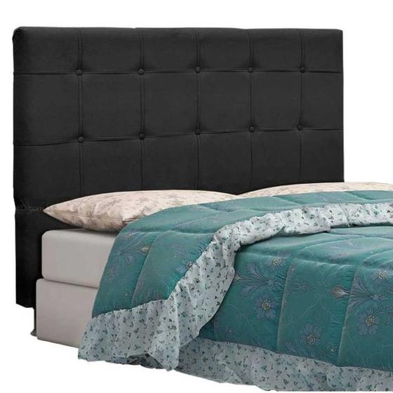 Imagem de Cabeceira Tóquio para Cama Box Queen 160 cm Suede Preto - JS Móveis