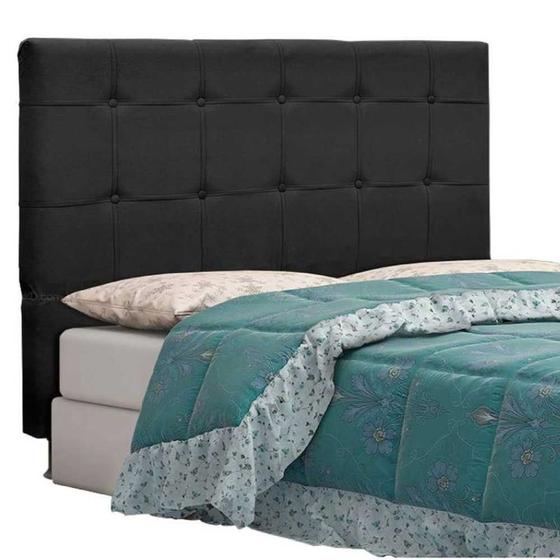 Imagem de Cabeceira Tóquio para Cama Box Solteiro 90 cm Suede Preto - JS Móveis