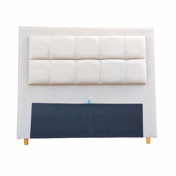 Imagem de Cabeceira Veneza Cama Box Solteiro 90 CM Suede Bege