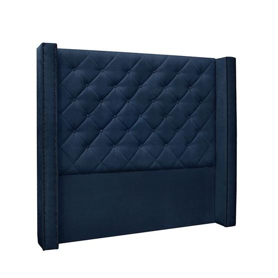 Imagem de Cabeceira Vicenza Para Cama Box Solteiro 90 cm Suede Azul Marinho - D'Rossi