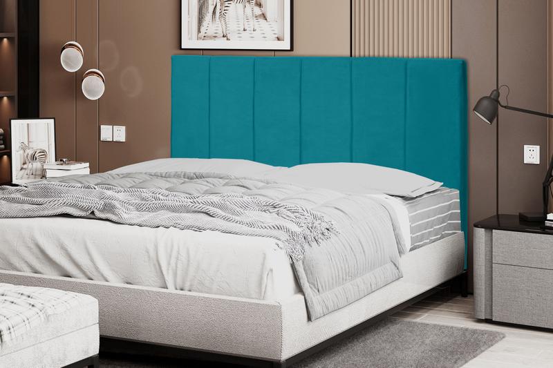 Imagem de Cabeceira Vitória 193Cm Para Cama Box King Suede Azul Turquesa