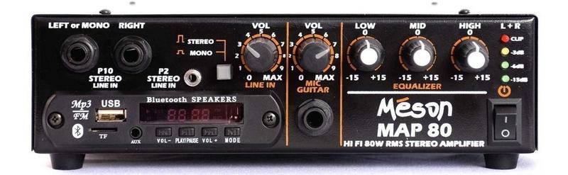 Meson Pro Rms Cabeçote Amplificador Meson Multiuso Map80 Stereo 80w Rms - Méson ...