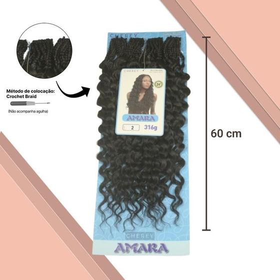 Imagem de Cabelo Amara Fibra Sintética 316G 60Cm Para Crochet Braids