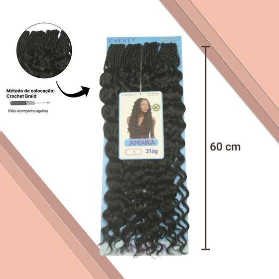 Imagem de Cabelo Amara Fibra Sintética 316G 60Cm Para Crochet Braids