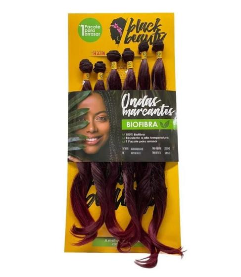 Imagem de Cabelo Bio Fibra Ondulado 250g 65cm - Black Beauty