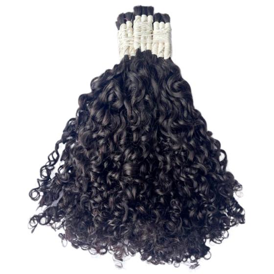 Imagem de Cabelo Cacheado Caipira Humano Semi Limpo 50/55cm 50gr Pontas Cheias