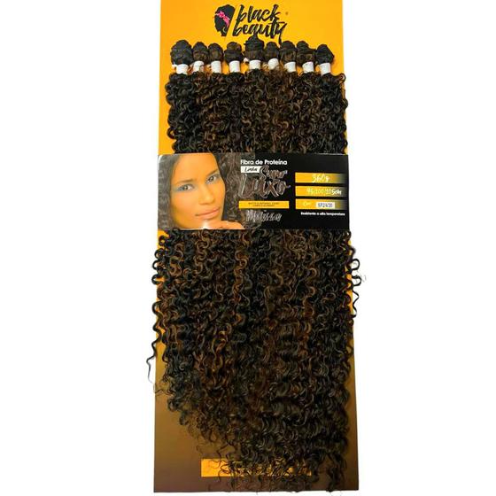 Imagem de Cabelo Cacheado Fibra de Proteína Entrelace Melissa 105cm 360g Linha Super Luxo - Black Beauty