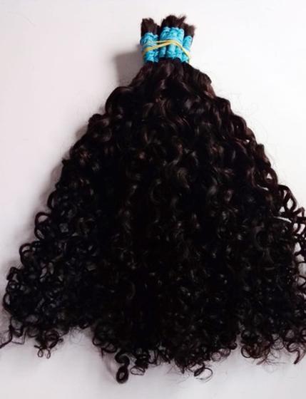 Imagem de Cabelo Cacheado Humano Natural 65cm 150 Gr Cacho Caipira