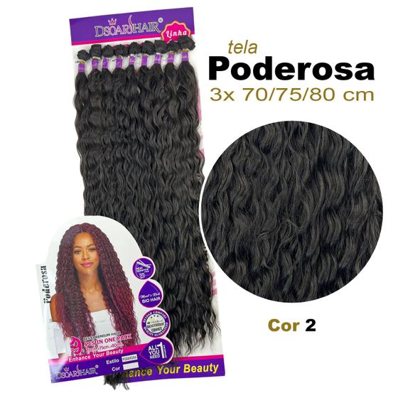 Imagem de Cabelo Cacheado Orgânico Tela Poderosa Dsoar Entrelace 80 Cm