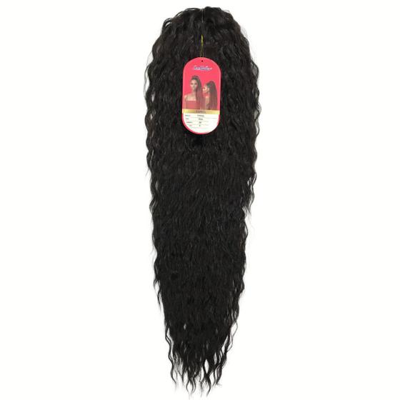 Imagem de Cabelo Cacheado Rabo de Cavalo Carol Regulável Ser Mulher 152 gramas Fibra Futura 70 cm Bio Vegetal Aplique