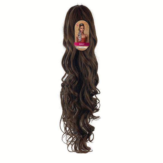 Imagem de Cabelo Cacho Solto Rabo de Cavalo Emily Bio Vegetal Fibra Futura 70 cm 185 gramas Aplique Sistema Removível - Ser Mulher