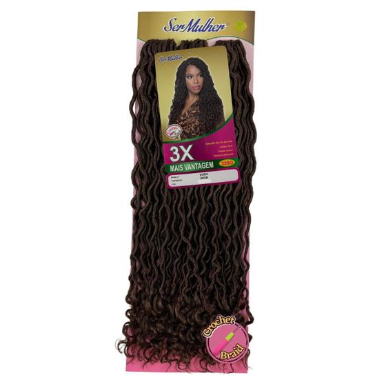 Imagem de Cabelo Duda Faux Locs Goddess Curl Ser Mulher 65cm 320 Gramas Aplique Para Crochet Braid Mega Hair