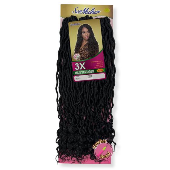 Imagem de Cabelo Duda Faux Locs Goddess Curl Ser Mulher 65cm 320 Gramas Aplique Para Crochet Braid Mega Hair