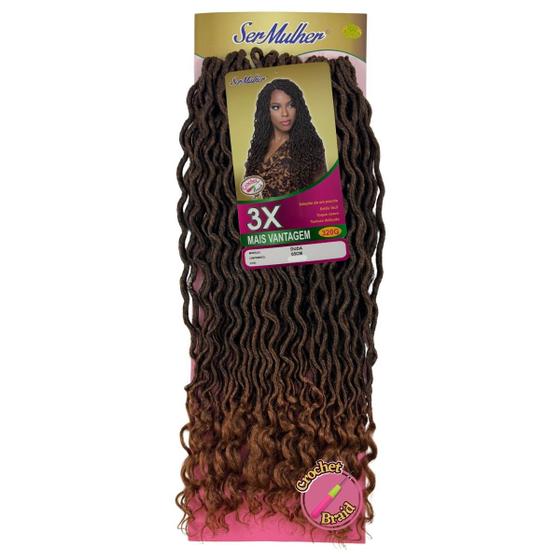 Imagem de Cabelo Duda Faux Locs Goddess Curl Ser Mulher 65cm 320 Gramas Aplique Para Crochet Braid Mega Hair