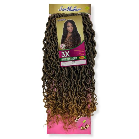 Imagem de Cabelo Duda Faux Locs Goddess Curl Ser Mulher 65cm 320 Gramas Para Crochet Braid