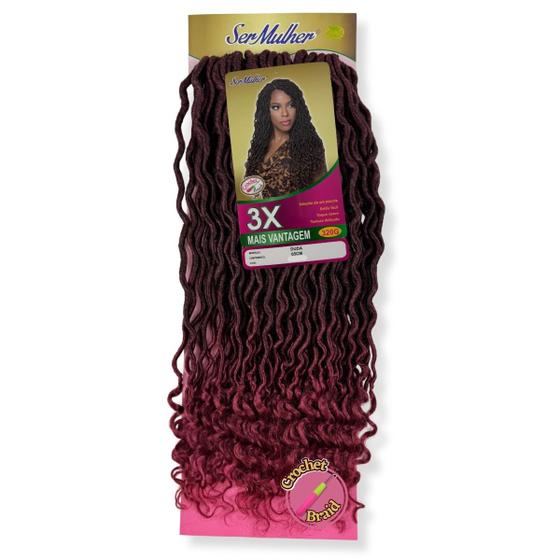 Imagem de Cabelo Duda Ser Mulher Faux Locs Goddess Curl Para Crochet Braid 65cm 320 Gramas