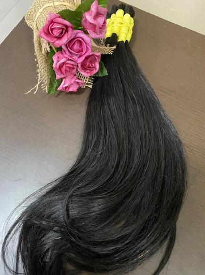 Imagem de Cabelo Humano Liso Natural 55cm - 50 Gramas Envio Imediato