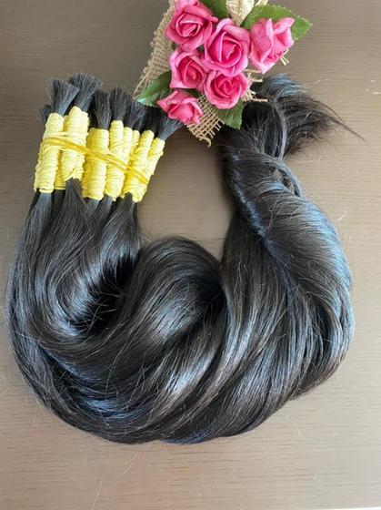 Imagem de Cabelo Humano Liso Ondulado Natural 40/45 Cm 50g Fio A Fio