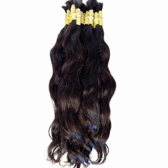 Imagem de Cabelo Humano Liso Ondulado Natural 50/55cm 150 Gr Virgem Ponta Cheia 