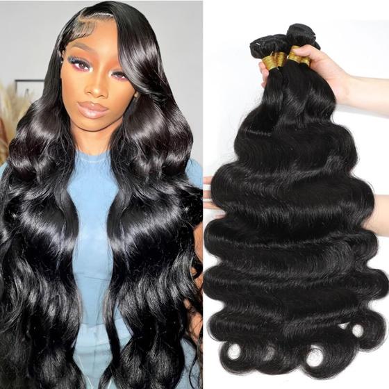 Imagem de Cabelo Humano Virgem Brasileiro 12A - Body Wave - Pacotes de Cabelo Rao