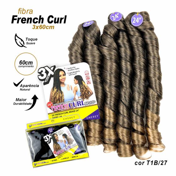 Imagem de Cabelo Jumbo Estilo French Curl P/ Trança Gringa Ondulado 3x